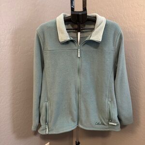 Cabela's Women’s 2XL Teal Full Zip Fleece Jacket Outdoor Cozy
